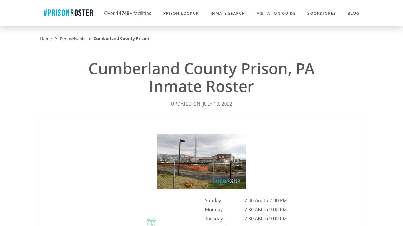 Cumberland County Prison, PA Inmate Roster